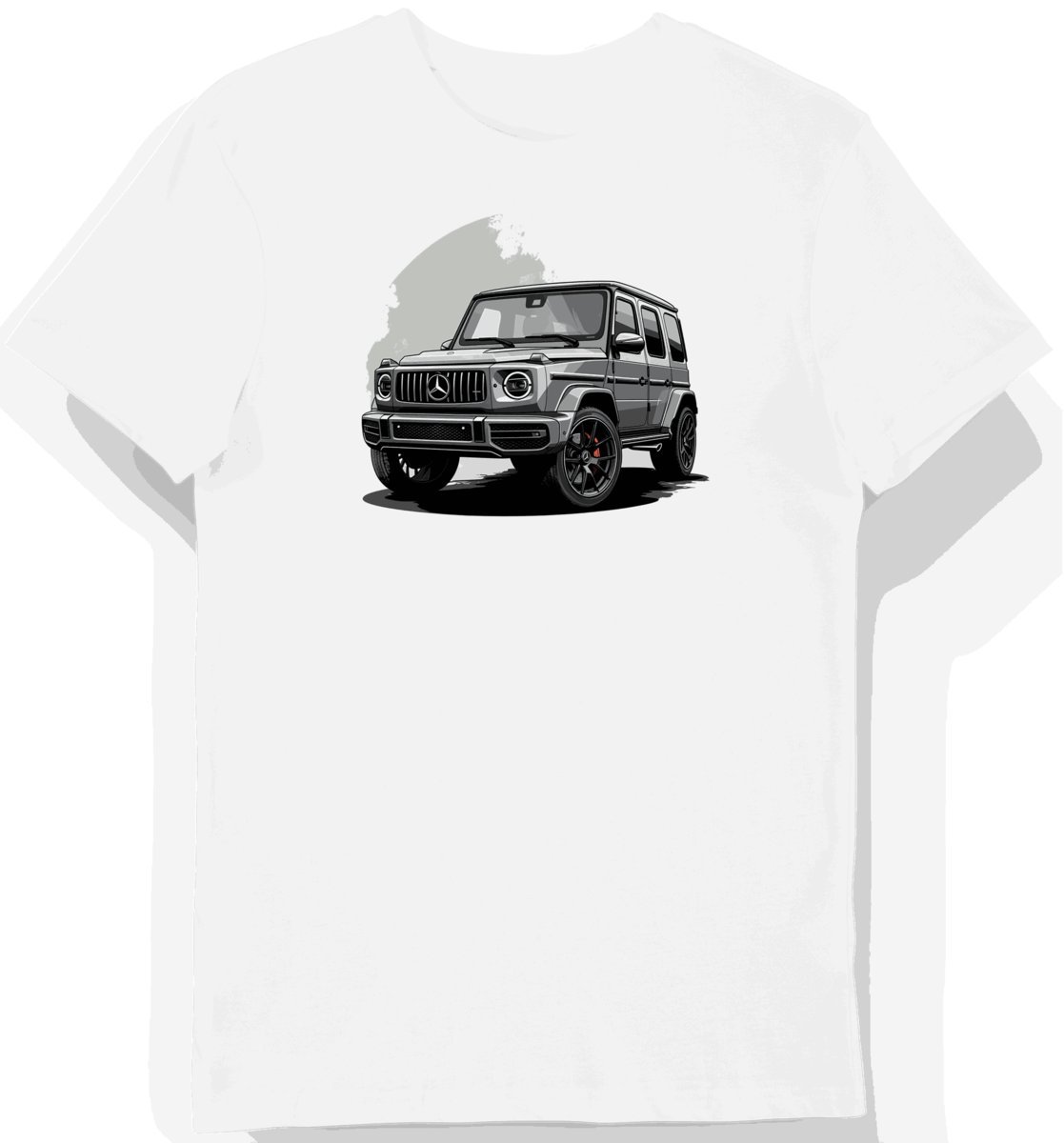 Koszulka męska biała z motywem klasycznego Mercedesa M