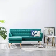 Narożniki - vidaXL Sofa z leżanką, obita tkaniną, 171,5 x 138 x 81,5 cm, zielona - miniaturka - grafika 1