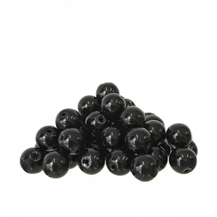 Szklane koraliki 8 mm - czarne, połyskujące - 50 szt - Dekoratorstwo - miniaturka - grafika 1