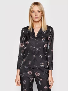 Piżamy damskie - Etam Koszulka piżamowa Asthro 6531061 Czarny Regular Fit - grafika 1