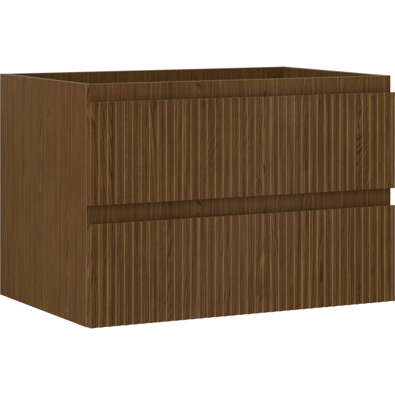 Mexen Rivel szafka łazienkowa podumywalkowa 70 cm, 2 szuflady, ryflowana , orzech - 91A20-07047-2-BFF86