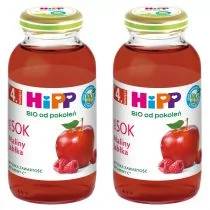 Hipp Sok 100% maliny-jabłka po 4. miesiącu zestaw 2 x 200 ml Bio - Soki i herbatki dla dzieci - miniaturka - grafika 1