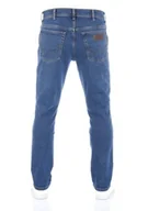 Spodnie męskie - Męskie jeansy zwężane Wrangler Texas Slim Basement Blue W12SHN32C 34/36 - miniaturka - grafika 1