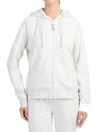 Bluzy damskie - Damska bluza dresowa 4F rozpinana z kapturem SWSF2535 jasny szary 27M S - miniaturka - grafika 1