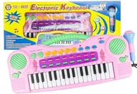 Instrumenty muzyczne dla dzieci - Keyboard Organki Różowe z Mikrofonem 32 Klawisze - miniaturka - grafika 1