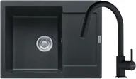 Zlewozmywaki z baterią - Zestaw granitowy Zlewozmywak Franke Maris MRG 611-62 + Bateria Lina pull-out Onyx  od 89 zł! - miniaturka - grafika 1