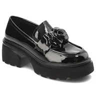 Półbuty damskie - Czarne Półbuty Artiker Eleganckie Mokasyny Damskie - miniaturka - grafika 1