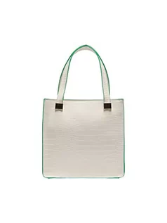 Torebki damskie - ONLY Women's ONLPETRA Croco PU Tote Bag torba na ramię, Whisper White/Detail:Classic Green Edge, ONE Size, Whisper White/Detail:classic Green Edge, jeden rozmiar - grafika 1