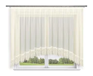 Firany - FIRANA GOTOWA 300x110 ŁUK, WOAL ECRU, GIPIURA 15cm - miniaturka - grafika 1