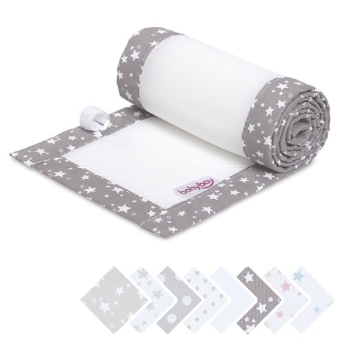 babybay Gniazdko 3D mesh piqué pasuje do modelu Boxspring XXL, kolor taupe, gwiazdy, biały