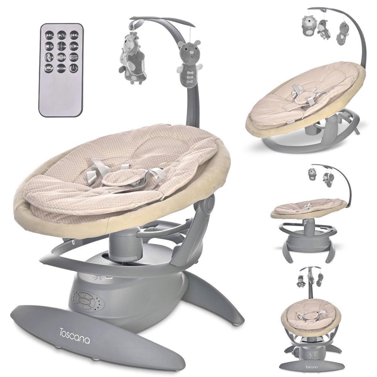 Bujaczek leżaczek elektryczny regulacja pilot muzyka bluetooth Lorelli