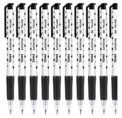 Długopisy - Długopis automatyczny w gwiazdki Superfine czarny - 10 szt. - miniaturka - grafika 1