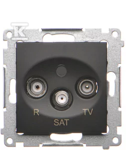 Kontakt Simon Simon 54 Gniazdo antenowe R-TV-SAT końcowe/zakończeniowe (moduł) czarny mat DASK.01/49 DASK.01/49 - Gniazdka elektryczne - miniaturka - grafika 1