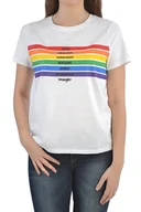 Koszulki i topy damskie - WRANGLER PRIDE TEE WHITE T-SHIRT DAMSKI PASKI - miniaturka - grafika 1