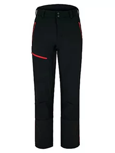 Spodnie męskie - Ziener Ziener Męskie narak Softshell Hybrid spodnie | narciarskie, wiatroszczelne, elastyczne, funkcjonalne czarny czarny/czerwony 48 214286 - grafika 1