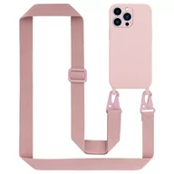 Etui i futerały do telefonów - Łańcuszek Etui Do Apple iPhone 13 PRO MAX Pokrowiec w LIQUID RÓŻOWY Silicone TPU Obudowa Ochronny Cadorabo - miniaturka - grafika 1