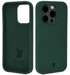 Bizon Etui silikonowe Soft Case do iPhone 15 Pro, ciemnozielone - Etui i futerały do telefonów - miniaturka - grafika 1