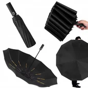 Parasole - Składany mały czarny parasol automatyczny wzmacniany solidny klasyczny - miniaturka - grafika 1