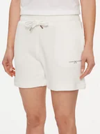 Spodenki damskie - Tommy Hilfiger Szorty sportowe 1985 WW0WW38348 Écru - miniaturka - grafika 1