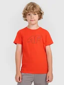 Koszulki dla chłopców - 4F T-shirt regular z nadrukiem chłopięcy - czerwony 164 (13-14 lat) - miniaturka - grafika 1