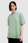 Koszulki męskie - AllSaints t-shirt bawełniany ACCESS SS CREW męski kolor zielony z nadrukiem M038PA - miniaturka - grafika 1