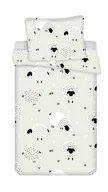 Pościel - Komplet pościeli 4 szt. 140x200-2szt 70x90 - 2szt.Owieczki szara czarna z mikrofibry - miniaturka - grafika 1
