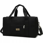 Akcesoria podróżnicze - Torba Podróżna Do Samolotu Bagaż Podręczny Wizzair Ryanair Pojemna Czarna - miniaturka - grafika 1