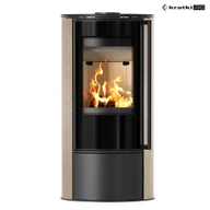 Piece wolnostojące - Piec stalowy ERIK fi 150 5,5 kW ozdobna ceramika GOLD SATIN z domykaniem - miniaturka - grafika 1