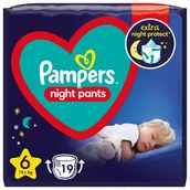 Pieluchy - Pampers Night Pants pieluchomajtki rozmiar 6 19 szt. 15kg+ - miniaturka - grafika 1