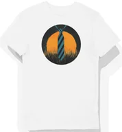 Koszulki męskie - Koszulka męska biała z motywem retro w paski 3XL - miniaturka - grafika 1