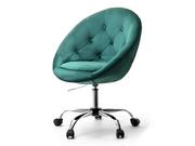 Fotele i krzesła biurowe - Modny Fotel Na Mobilnej Podstawie Pikowany Lounge L4 Zielony Welur - miniaturka - grafika 1