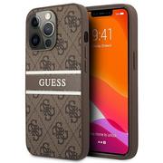 Etui i futerały do telefonów - Guess Etui 4G Printed Stripe do Apple iPhone 13 Pro Max Brązowy | GUHCP13X4GDBR - miniaturka - grafika 1