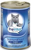 Mokra karma dla kotów - MOKRA KARMA DLA KOTA PREVITAL ŁOSOŚ PSTRĄG 415G - miniaturka - grafika 1
