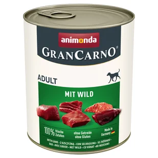 Megapakiet Animonda GranCarno Original Adult, 24 x 800 g - Dziczyzna - Mokra karma dla psów - miniaturka - grafika 1