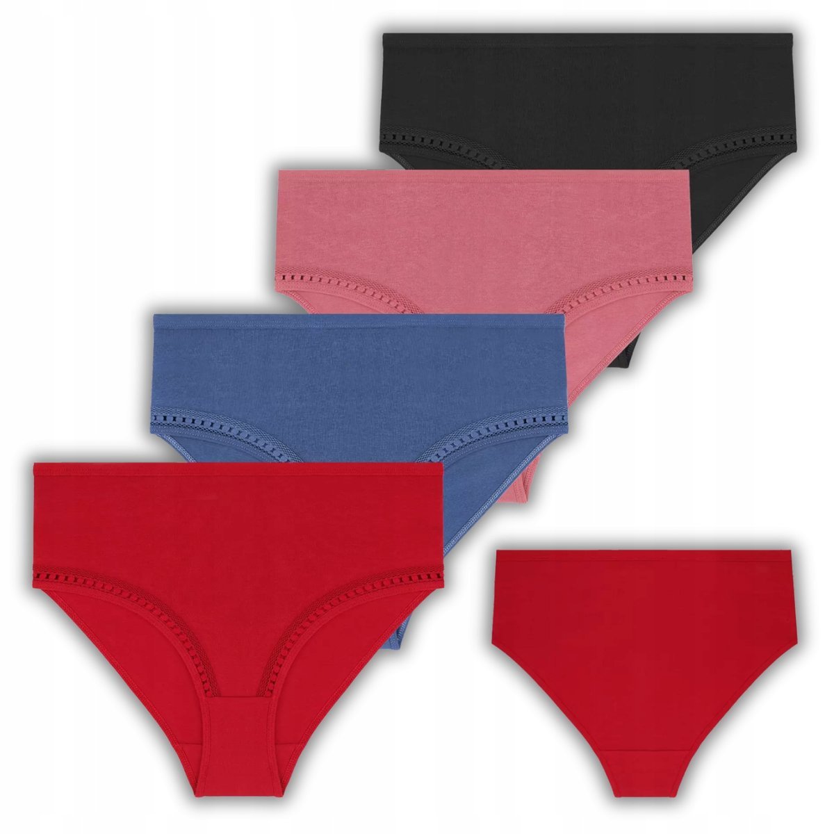 4X Majtki Damskie Bikini Bawełniane Figi Gładkie Kolorowe Moraj 3Xl