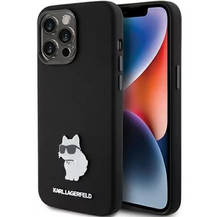 Etui Karl Lagerfeld KLHCP15LSMHCNPK Apple iPhone 15 Pro Silicone Choupette Metal Pin czarny/black - Etui i futerały do telefonów - miniaturka - grafika 1