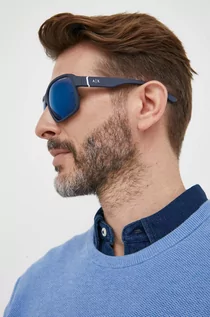 Okulary przeciwsłoneczne - Armani Exchange okulary przeciwsłoneczne męskie kolor niebieski - grafika 1
