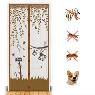 Moskitiery - Magnetyczna moskitiera na drzwi 90 x 210 cm, ochrona przed insektami, magnetyczna kurtyna do drzwi balkonowych, drzwi piwnicznych i drzwi tarasowych - miniaturka - grafika 1