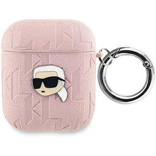 Etui na słuchawki KARL LAGERFELD Monogram Karl Head do Apple AirPods 1/2 Różowy - Akcesoria do słuchawek - miniaturka - grafika 1