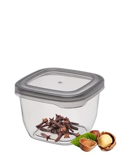 Pojemnik plastikowy do przechowywania żywności gładki kwadratowy VADO 550 ml szary transparentny - Pojemniki kuchenne - miniaturka - grafika 1