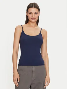 Gina Tricot Top 22470 Granatowy Slim Fit - Koszulki i topy damskie - miniaturka - grafika 1