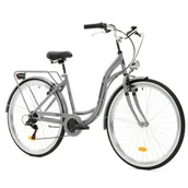 Rowery - Rower miejski INDIANA Moena S7B 28 cali damski Srebrny - miniaturka - grafika 1