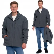 Kurtki męskie - MĘSKA KURTKA WODOODPORNA WIATROSZCZELNA ODPINANY POLAR I KAPTUR MORAJ 2XL GRAPHITE - miniaturka - grafika 1