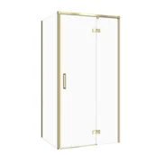 Kabiny prysznicowe - Kabina prysznicowa Cersanit Larga 100x80x195 prostokątna złoty mat transparentne S601-468 - miniaturka - grafika 1