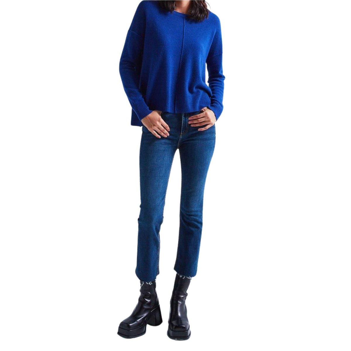 Sweter damski Absolut Cashmere Kenza kaszmirowy oversize niebieski-S