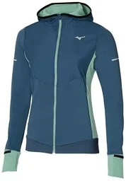 MIZUNO Damska kurtka do biegania hybrydowa WARMALITE HYBRID Blue Wing Teal - Kurtki i kamizelki sportowe damskie - miniaturka - grafika 1