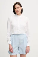 Koszule damskie - Tommy Hilfiger koszula lniana kolor beżowy relaxed WW0WW44708 - miniaturka - grafika 1