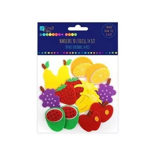 Naklejki z filcu - Owoce 14 szt - Prace ręczne dla dzieci - miniaturka - grafika 1