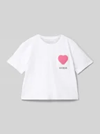 Koszulki dla dziewczynek - T-shirt z detalami z logo - miniaturka - grafika 1