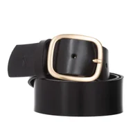 Paski - Klasyczny Pasek Damski VerMari Skórzany Czarny 4 cm - miniaturka - grafika 1